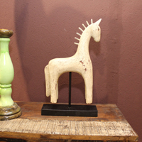 Deko Skulptur Pferd wei Shabby Chic