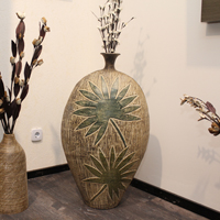 Bodenvase Keramik Leave braun 81 cm hoch