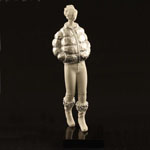 Deko Statue Frau Jacket klein / silber - 62 cm hoch